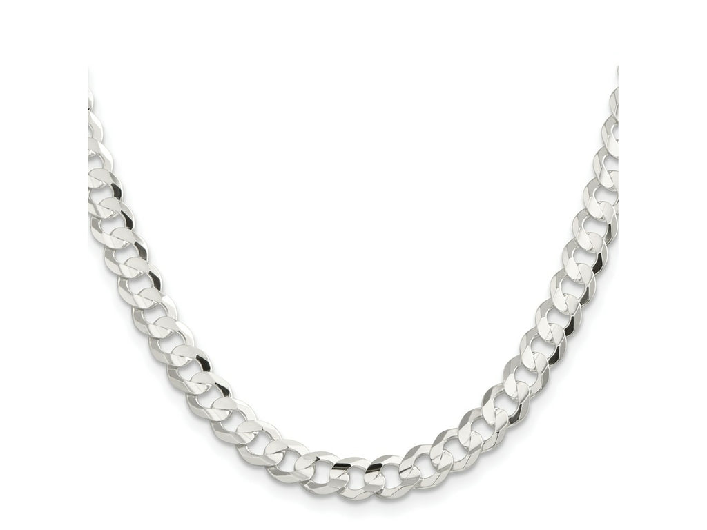 FJC Finejewelers 925 Sterling Silver Concave Beveled Curb Chain 30 Inches x 8 mm