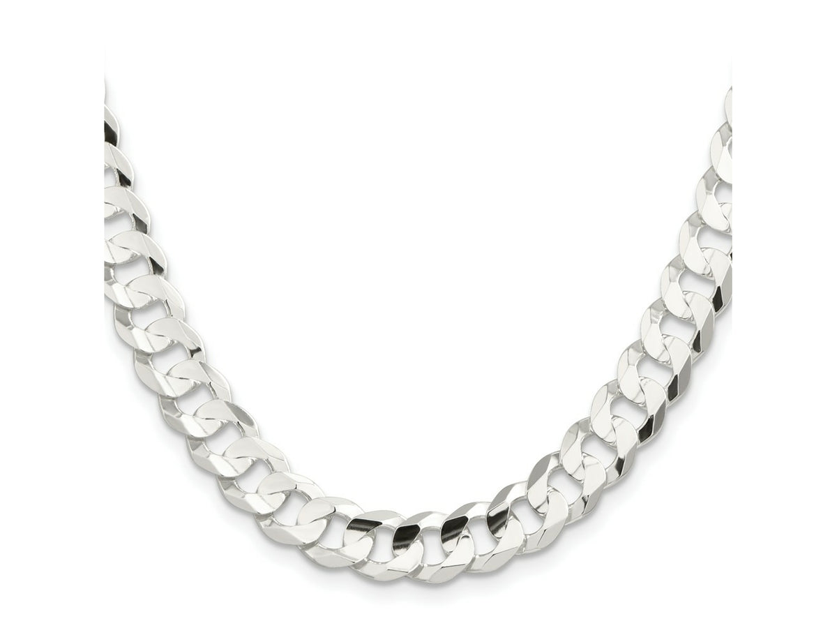 FJC Finejewelers 925 Sterling Silver Concave Beveled Curb Chain 26 Inches x 9.75 mm