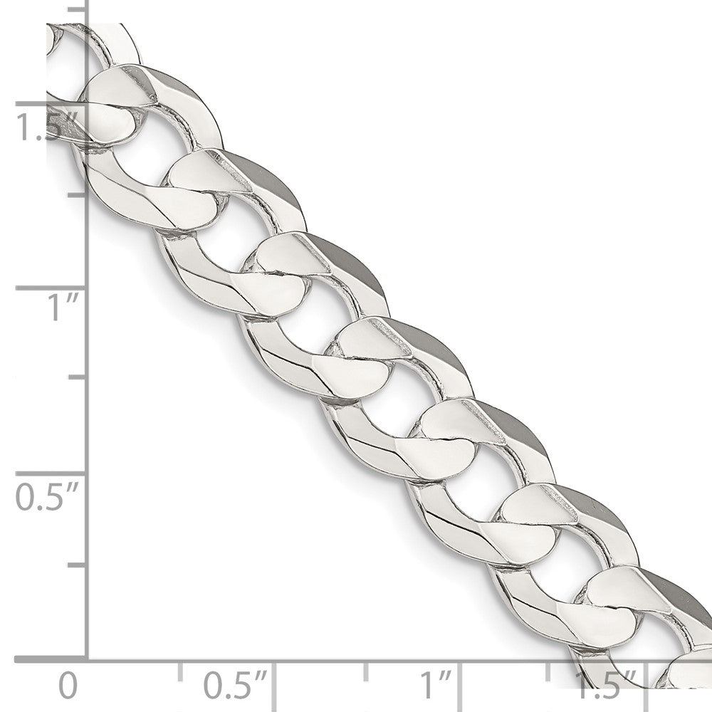 FJC Finejewelers 925 Sterling Silver Concave Beveled Curb Chain 30 Inches x 9.75 mm