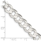 FJC Finejewelers 925 Sterling Silver Concave Beveled Curb Chain 30 Inches x 9.75 mm