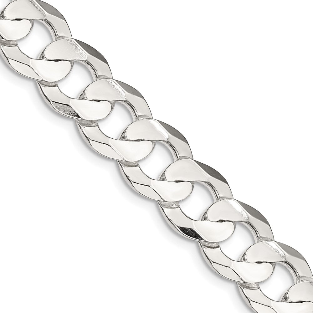 FJC Finejewelers 925 Sterling Silver Concave Beveled Curb Chain 26 Inches x 11.9 mm