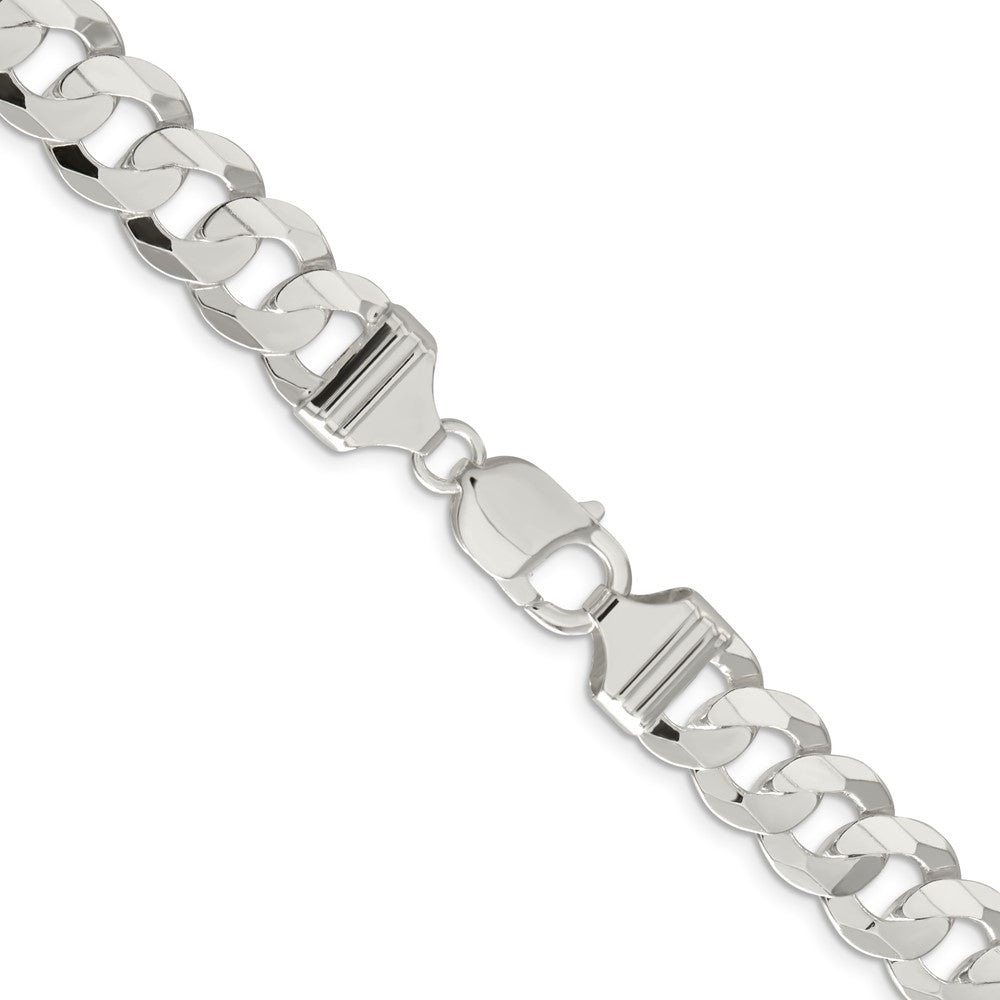 FJC Finejewelers 925 Sterling Silver Concave Beveled Curb Chain 26 Inches x 11.9 mm