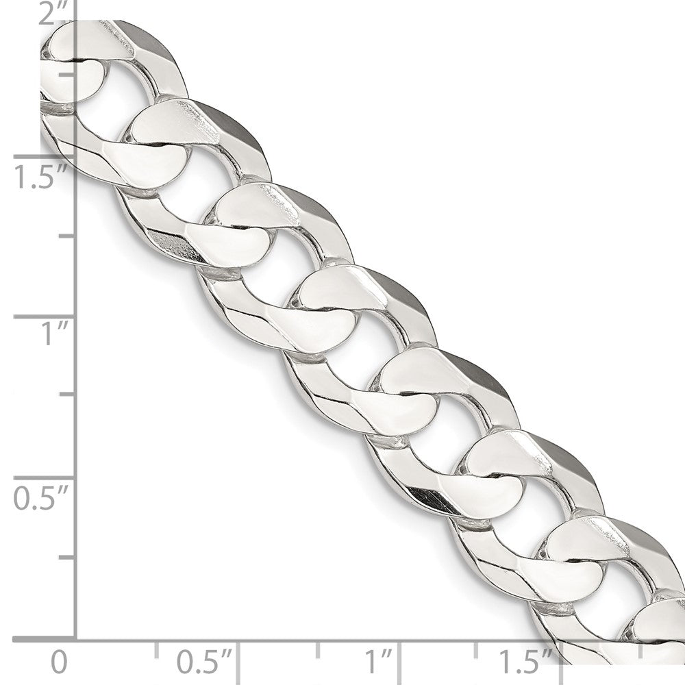 FJC Finejewelers 925 Sterling Silver Concave Beveled Curb Chain 26 Inches x 11.9 mm