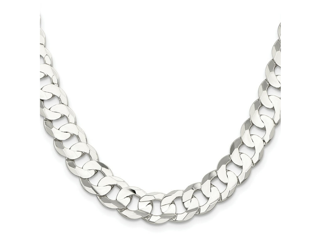 FJC Finejewelers 925 Sterling Silver Concave Beveled Curb Chain 30 Inches x 11.9 mm