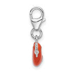 FJC Finejewelers 925 Sterling Silver Amore La Vita Rhodium-pl Enameled Bird and Clover Charm 11 x 16 mm
