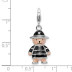 FJC Finejewelers 925 Sterling Silver Amore La Vita Rhodium-pl Enameled Teddy Bear Charm 23 x 13 mm