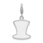 Amore LaVita 925 Sterling Silver Enameled USA Hat Charm 20 x 16 mm