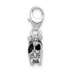 Amore LaVita 925 Sterling Silver Polished Enameled Cow Charm