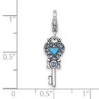 FJC Finejewelers 925 Sterling Silver Amore La Vita Rhod-pl Reversible Heart Key Charm