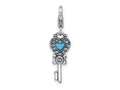 FJC Finejewelers 925 Sterling Silver Amore La Vita Rhod-pl Reversible Heart Key Charm