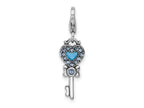 FJC Finejewelers 925 Sterling Silver Amore La Vita Rhod-pl Reversible Heart Key Charm