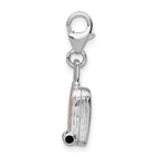 FJC Finejewelers 925 Sterling Silver Amore La Vita Rh-pl Enameled Canadian Flag Suitcase Charm
