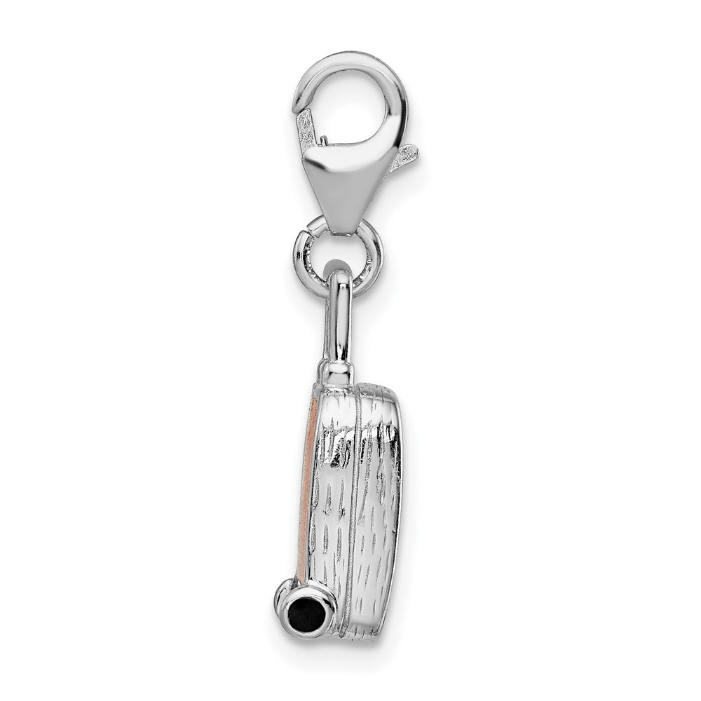 FJC Finejewelers 925 Sterling Silver Amore La Vita Rh-pl Enameled Canadian Flag Suitcase Charm