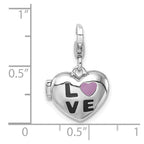 FJC Finejewelers 925 Sterling Silver Amore La Vita Rhod-pl Enameled LOVE Heart Locket Charm 22 x 14 mm