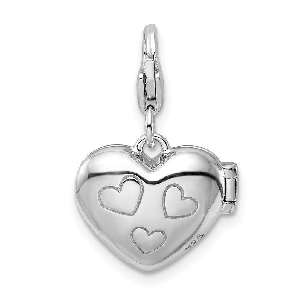 FJC Finejewelers 925 Sterling Silver Amore La Vita Rhod-pl Enameled LOVE Heart Locket Charm 22 x 14 mm