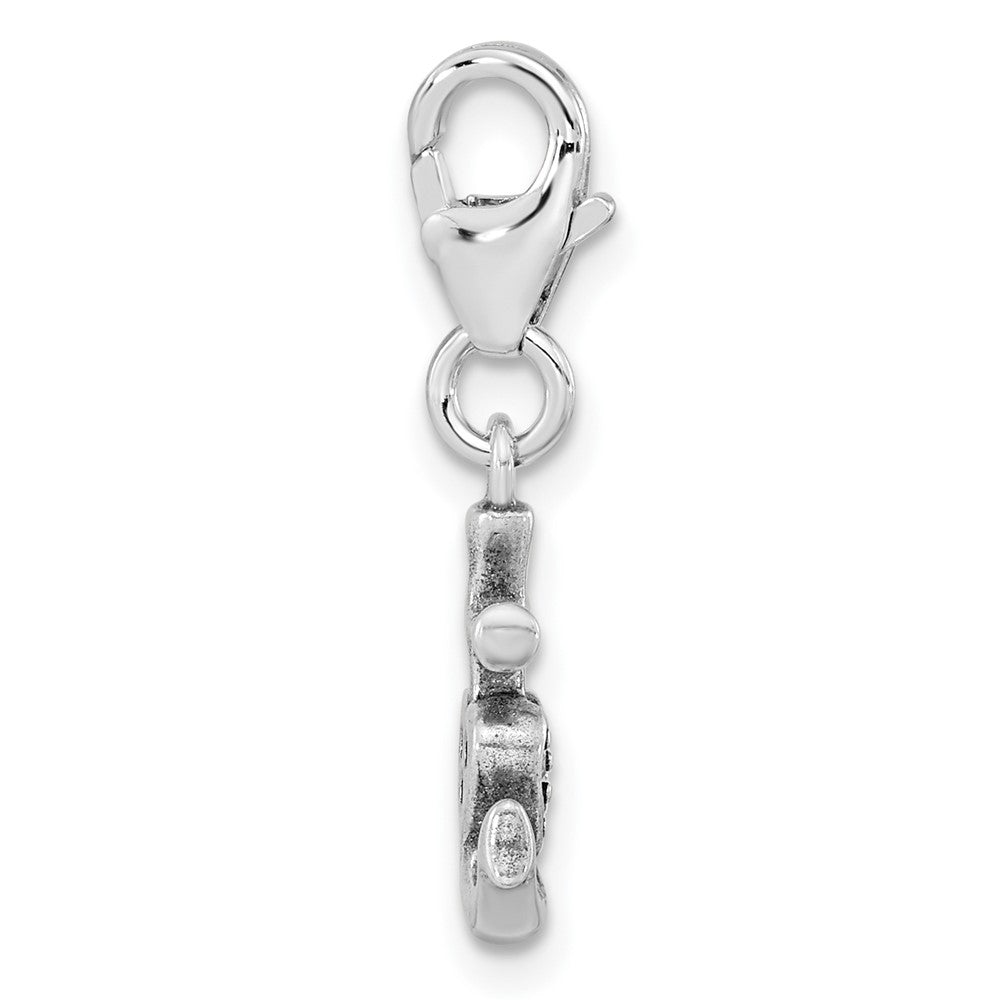 FJC Finejewelers 925 Sterling Silver Amore La Vita Rhod-pl Antiqued CZ Anchor Heart Charm 24 x 9 mm