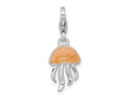 FJC Finejewelers 925 Sterling Silver Amore La Vita Rhod-pl Glitter Enameled 3D Jellyfish Charm 26 x 9 mm