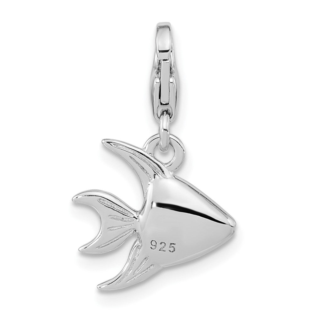 FJC Finejewelers 925 Sterling Silver Amore La Vita Rhodium-pl Enameled 3D Angel Fish Charm 22 x 13 mm