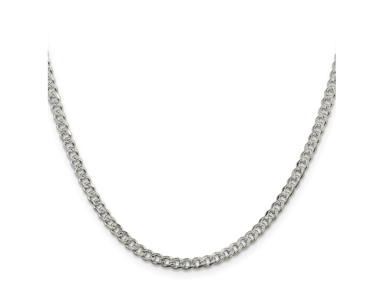 FJC Finejewelers 925 Sterling Silver Pave Curb Chain 22 Inches x 4 mm