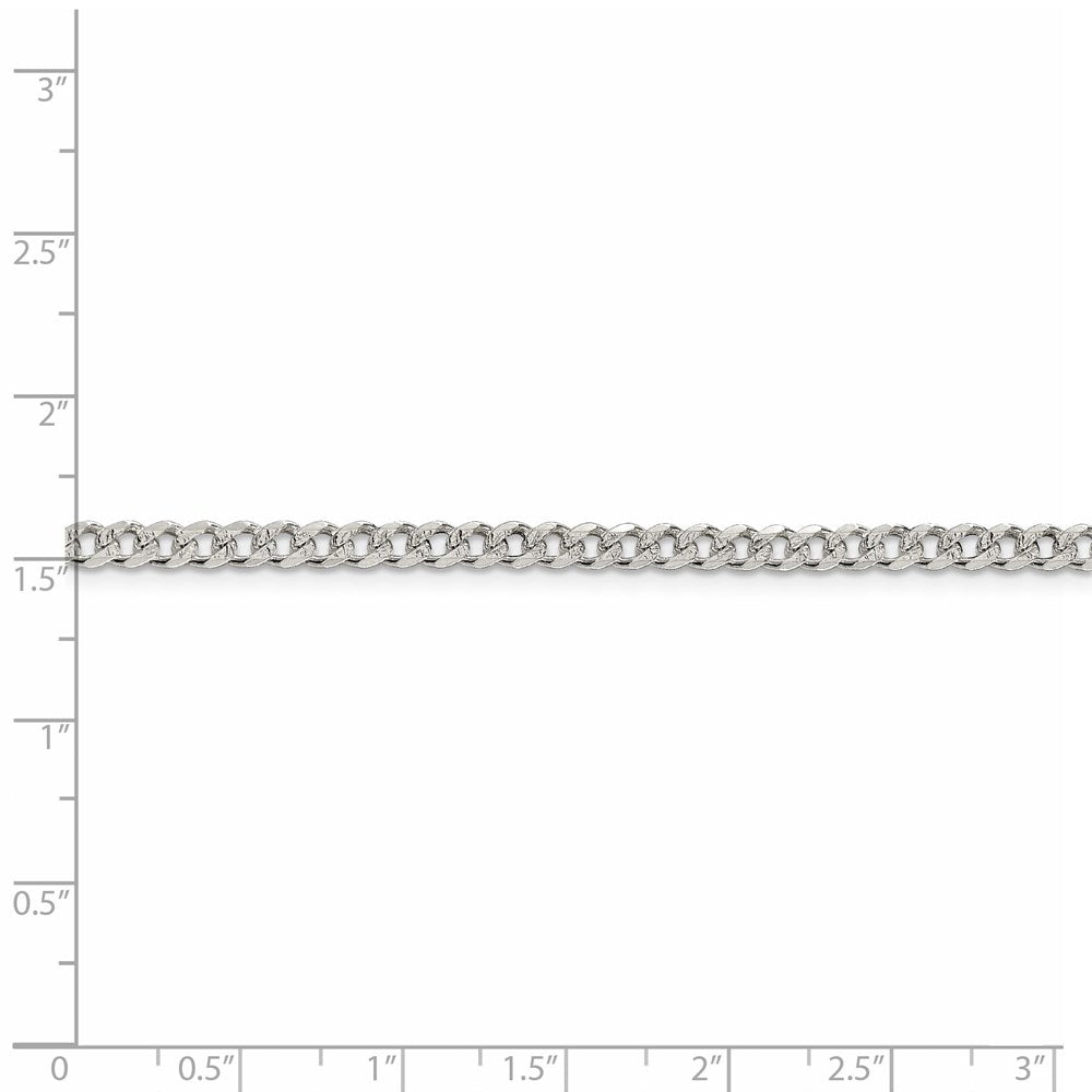 FJC Finejewelers 925 Sterling Silver Pave Curb Chain 30 Inches x 4 mm