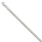 FJC Finejewelers 925 Sterling Silver Pavé Curb Bracelet Chain 7 Inches x 4 mm