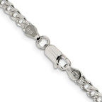 FJC Finejewelers 925 Sterling Silver Pavé Curb Bracelet Chain 7 Inches x 4 mm