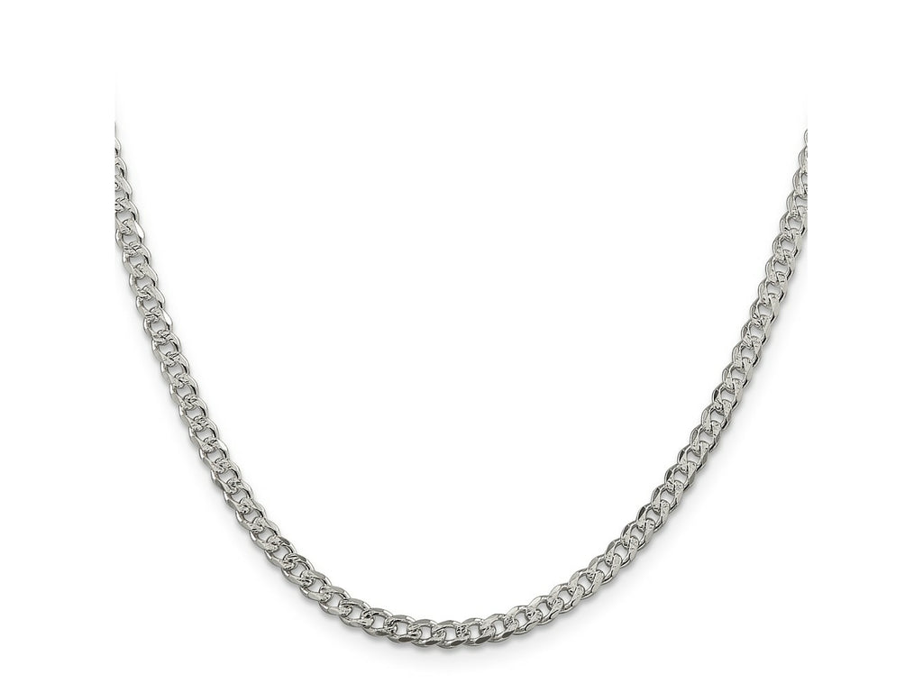 FJC Finejewelers 925 Sterling Silver Pavé Curb Bracelet Chain 7 Inches x 4 mm