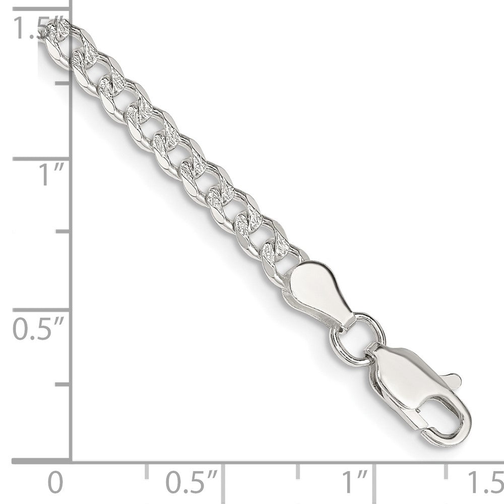 FJC Finejewelers 925 Sterling Silver Pavé Curb Bracelet Chain 8 Inches x 4 mm