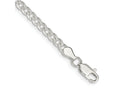 FJC Finejewelers 925 Sterling Silver Pavé Curb Bracelet Chain 8 Inches x 4 mm
