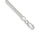 FJC Finejewelers 925 Sterling Silver Pavé Curb Bracelet Chain 8 Inches x 4 mm