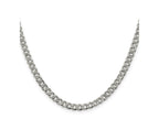 FJC Finejewelers 925 Sterling Silver Pavé Curb Chain 18 Inches x 4.5 mm