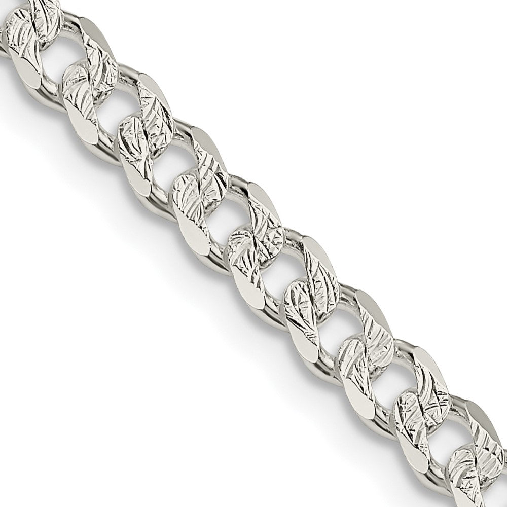FJC Finejewelers 925 Sterling Silver Pavé Curb Chain 20 Inches x 4.5 mm