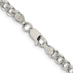 FJC Finejewelers 925 Sterling Silver Pavé Curb Bracelet Chain 7 Inches x 4.5 mm