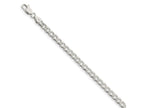 FJC Finejewelers 925 Sterling Silver Pavé Curb Bracelet Chain 7 Inches x 4.5 mm