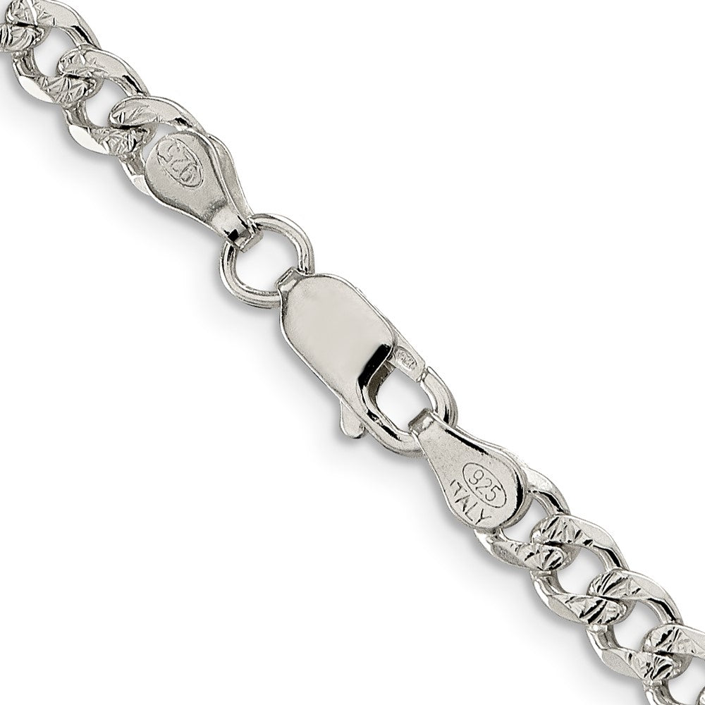 FJC Finejewelers 925 Sterling Silver Pavé Curb Bracelet Chain 8 Inches x 4.5 mm