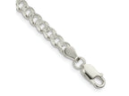 FJC Finejewelers 925 Sterling Silver Pavé Curb Bracelet Chain 8 Inches x 4.5 mm