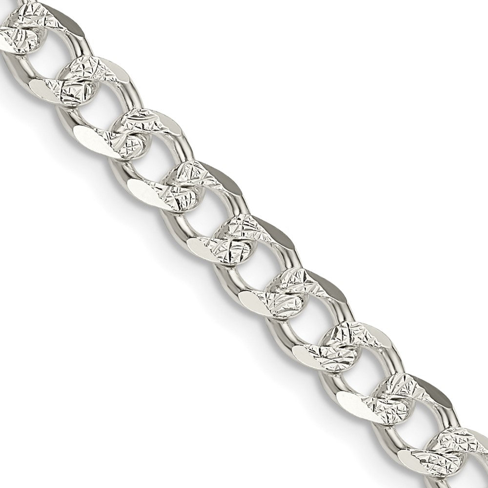FJC Finejewelers 925 Sterling Silver Pavé Curb Chain 20 Inches x 5.5 mm