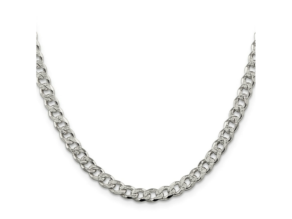 FJC Finejewelers 925 Sterling Silver Pavé Curb Chain 20 Inches x 5.5 mm