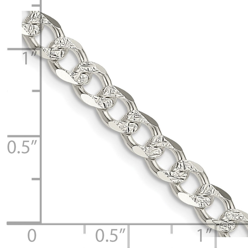 FJC Finejewelers 925 Sterling Silver Pavé Curb Chain 24 Inches x 5.5 mm