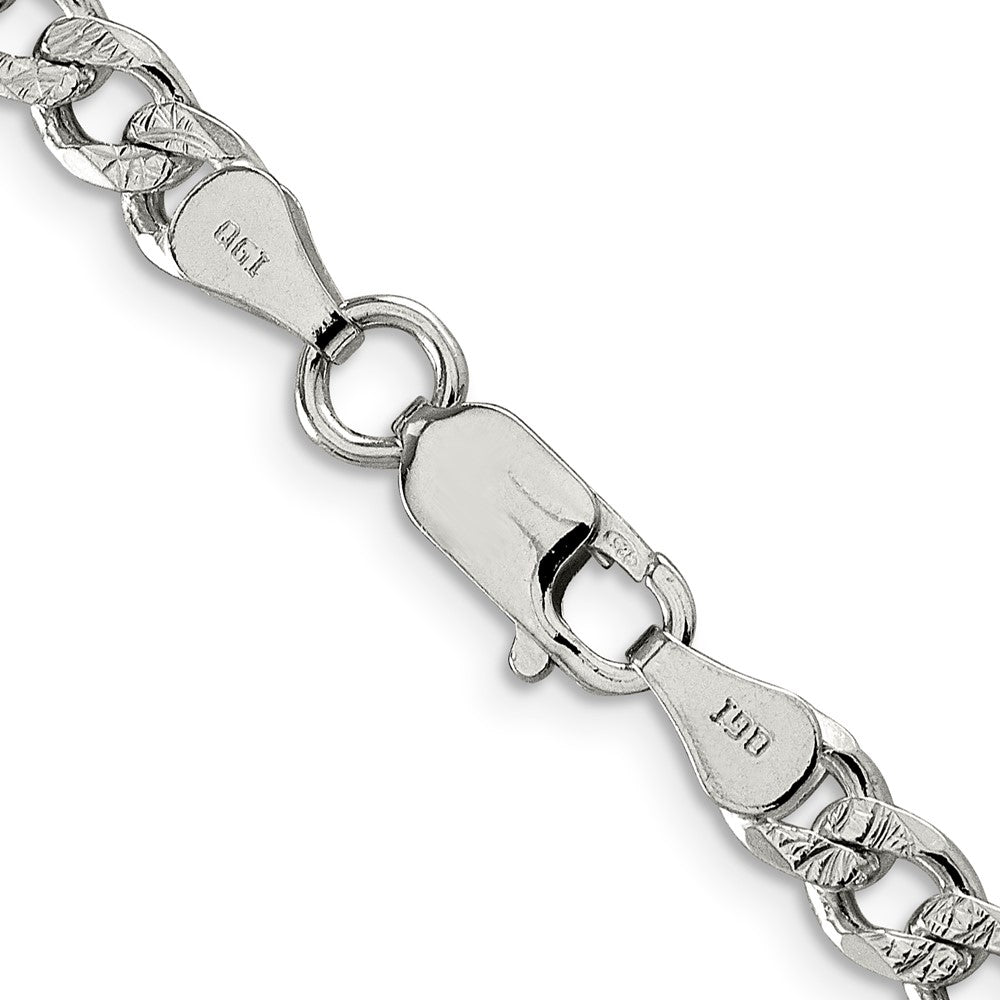 FJC Finejewelers 925 Sterling Silver Pavé Curb Bracelet Chain 7 Inches x 5.5 mm