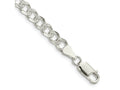 FJC Finejewelers 925 Sterling Silver Pavé Curb Bracelet Chain 8 Inches x 5.5 mm