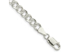 FJC Finejewelers 925 Sterling Silver Pavé Curb Bracelet Chain 8 Inches x 5.5 mm