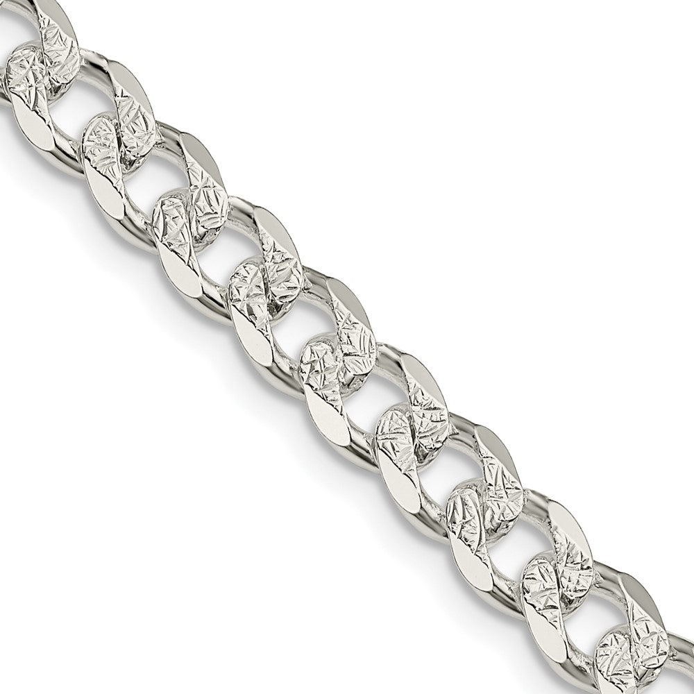 FJC Finejewelers 925 Sterling Silver Pavé Curb Chain 20 Inches x 7 mm