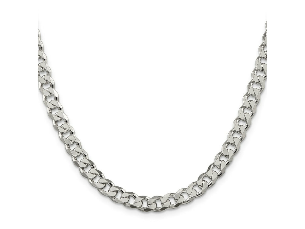 FJC Finejewelers 925 Sterling Silver Pavé Curb Chain 20 Inches x 7 mm