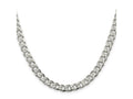FJC Finejewelers 925 Sterling Silver Pavé Curb Chain 20 Inches x 7 mm