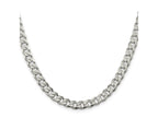 FJC Finejewelers 925 Sterling Silver Pavé Curb Chain 20 Inches x 7 mm