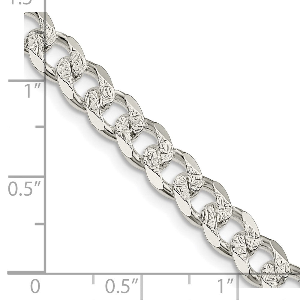 FJC Finejewelers 925 Sterling Silver Pave Curb Chain 30 Inches x 7 mm