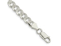 FJC Finejewelers 925 Sterling Silver Pavé Curb Bracelet Chain 8 Inches x 7 mm
