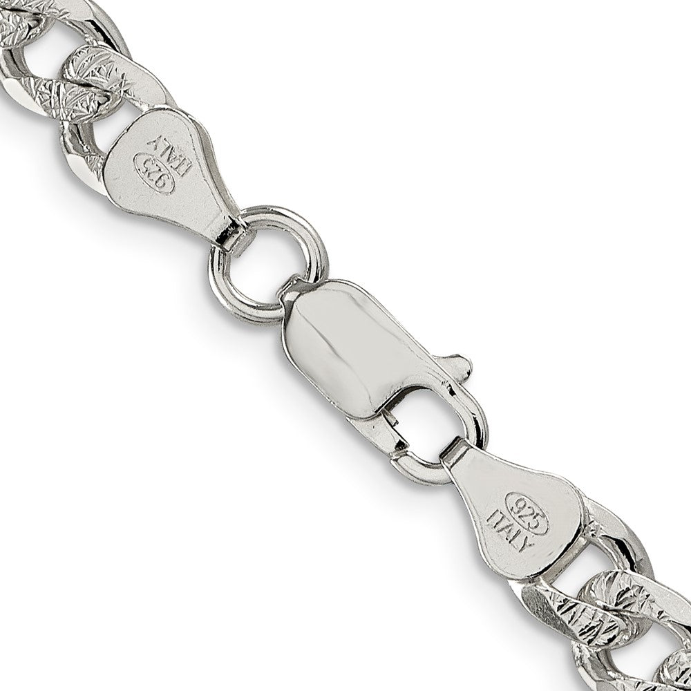 FJC Finejewelers 925 Sterling Silver Pave Curb Bracelet Chain 9 Inches x 7 mm