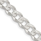 FJC Finejewelers 925 Sterling Silver Pave Curb Chain 22 Inches x 7.5 mm